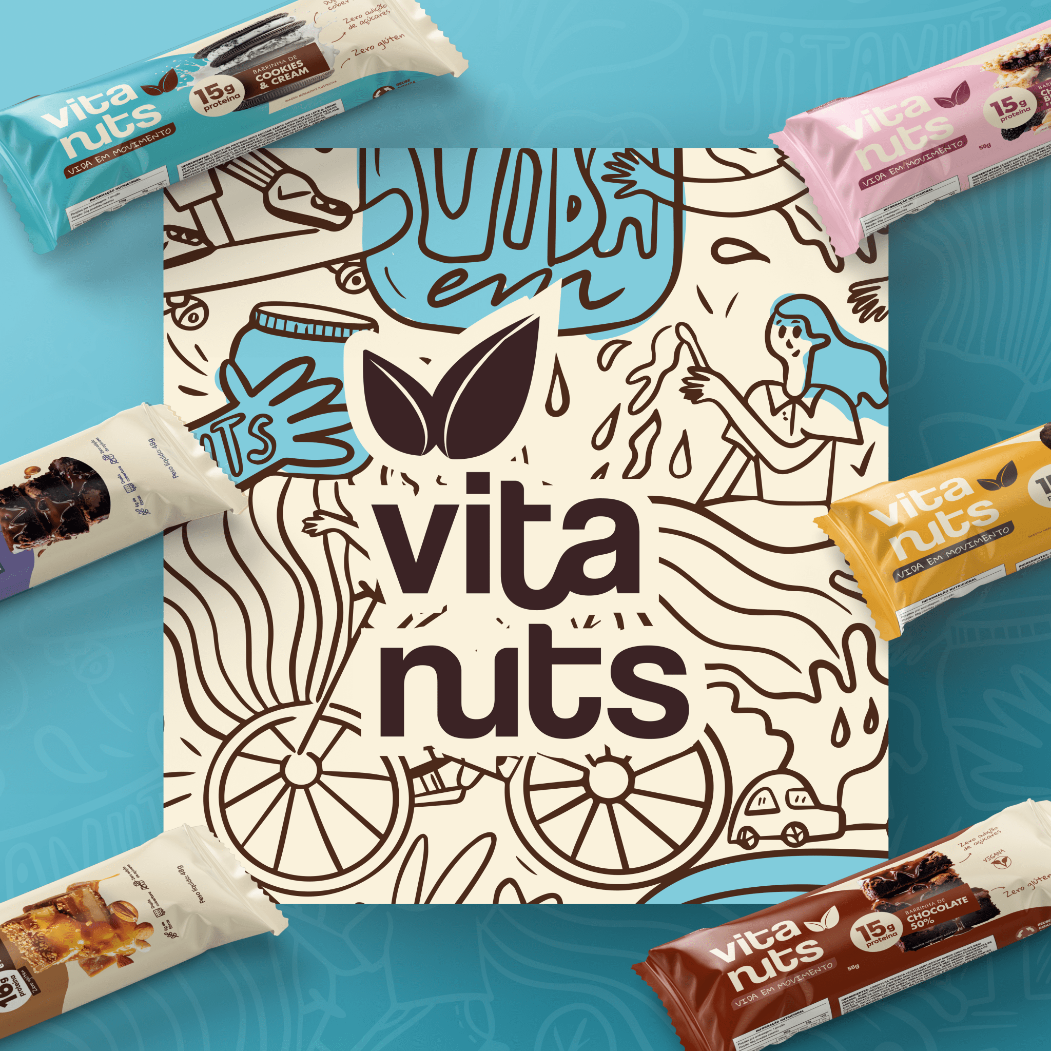Barra de Proteína 16g Caixa Mista Vitanuts - 12 unidades - Vitanuts