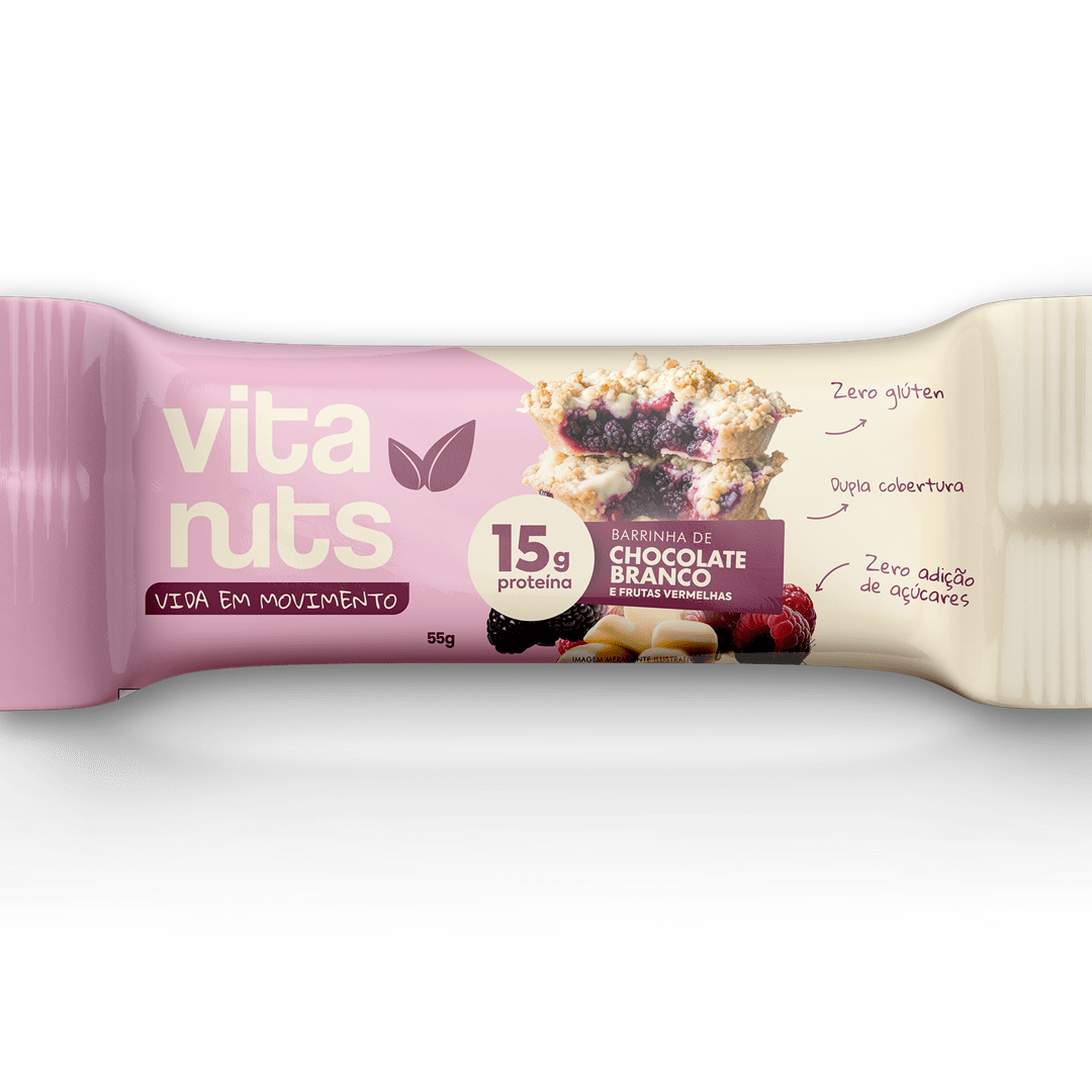 Barrinha de Frutas Vermelhas e Chocolate Branco - Vitanuts