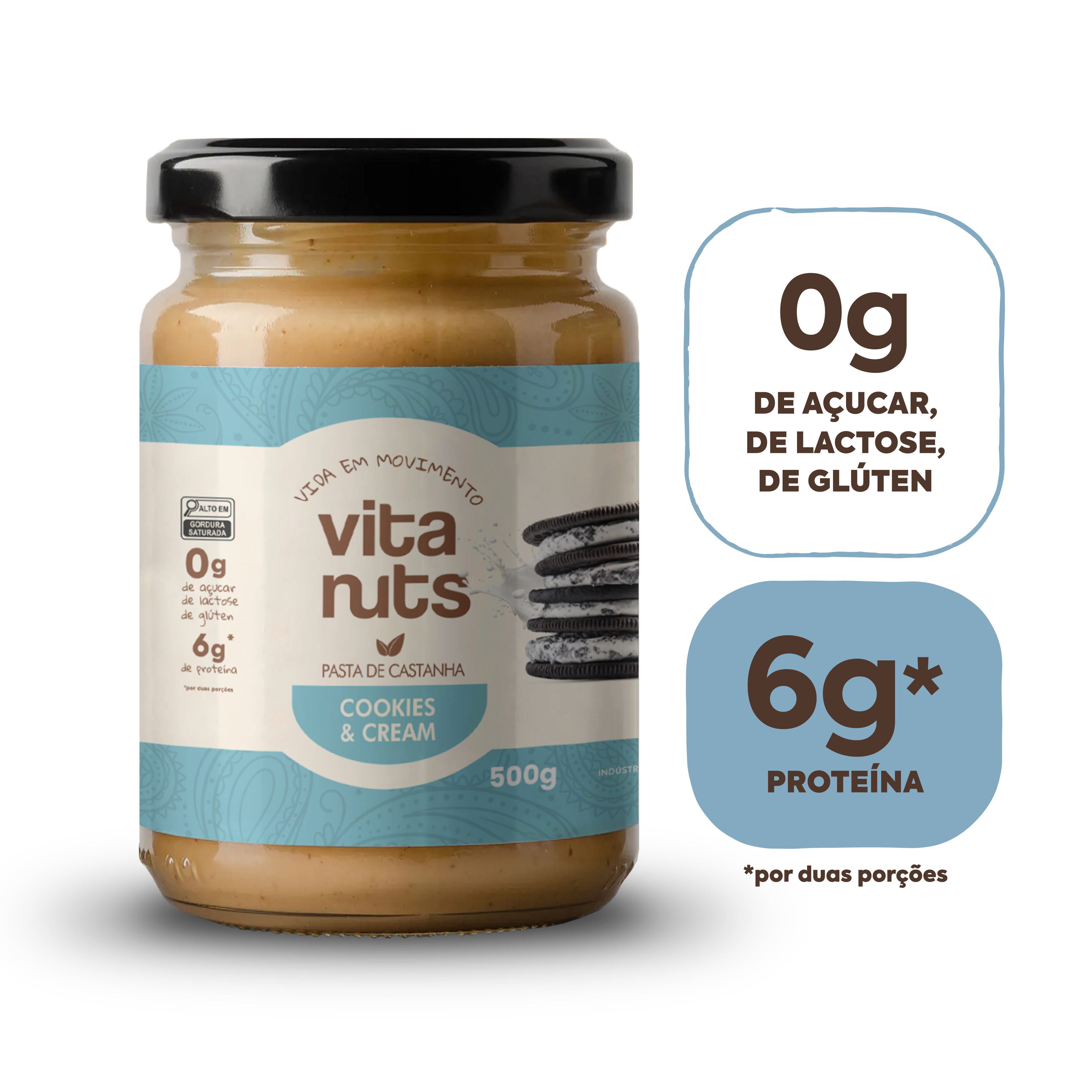 Pasta de Castanha sabor Cookies & Cream