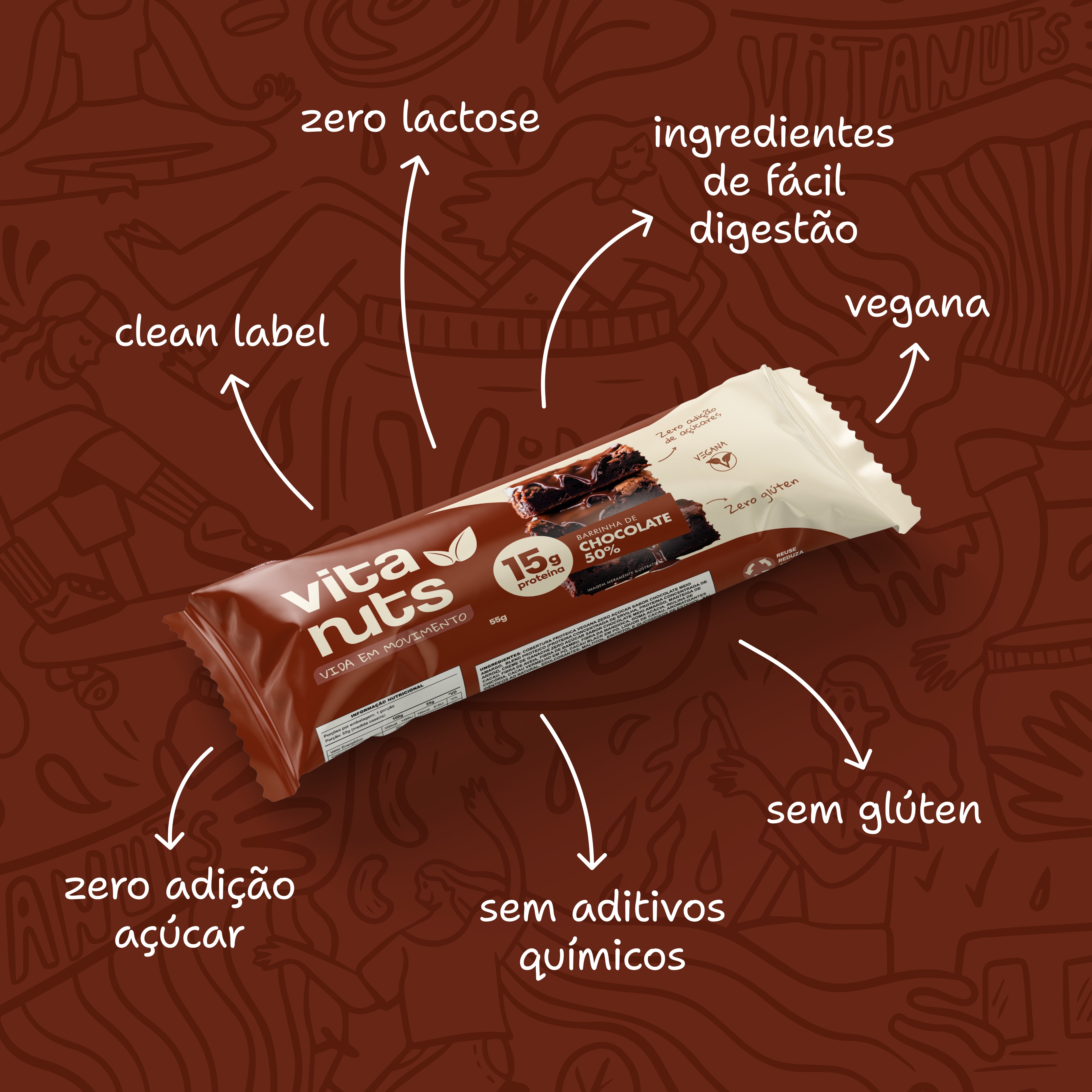 Caixa Barrinha Chocolate 50% - 12 un