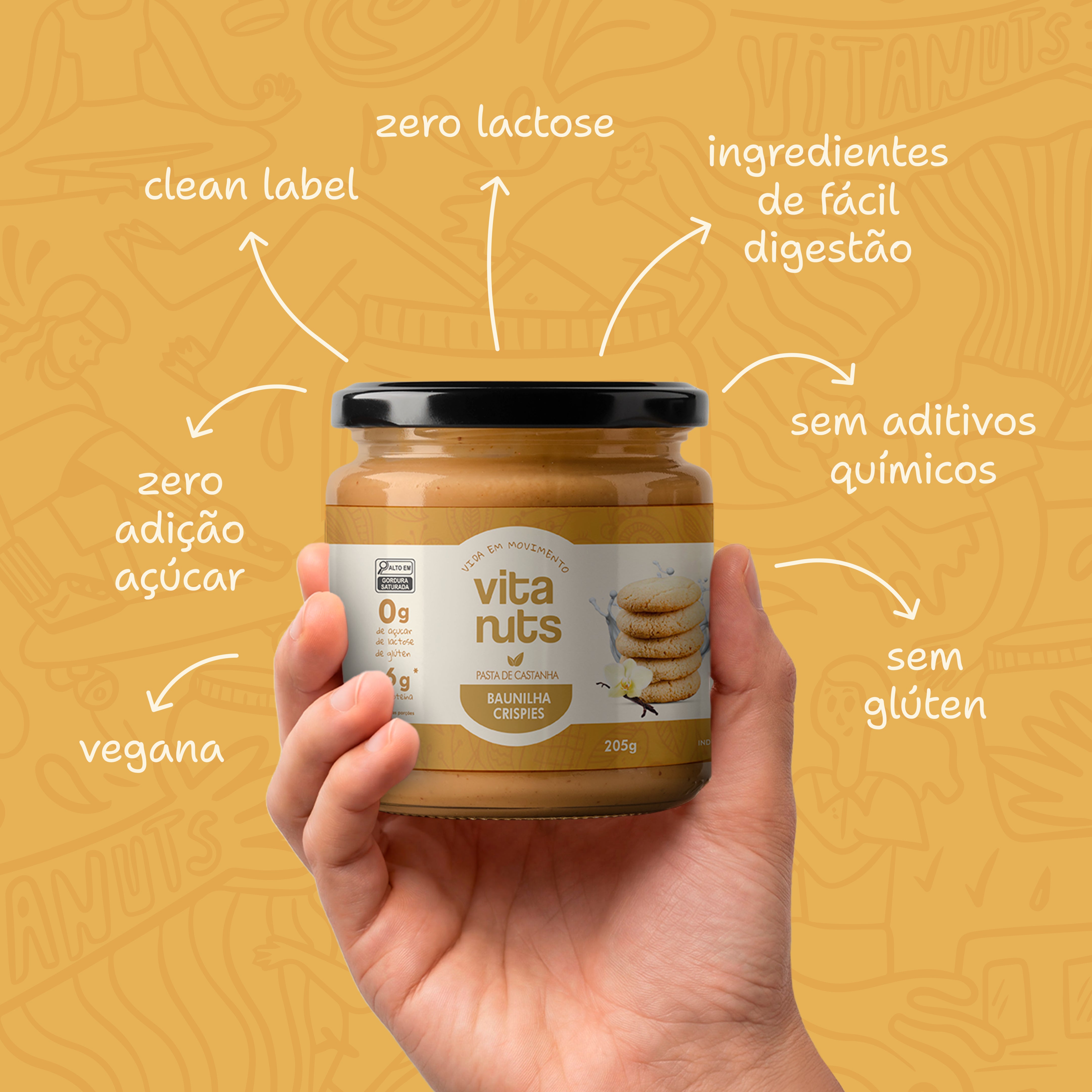 Pasta de Castanha sabor Baunilha Crispies