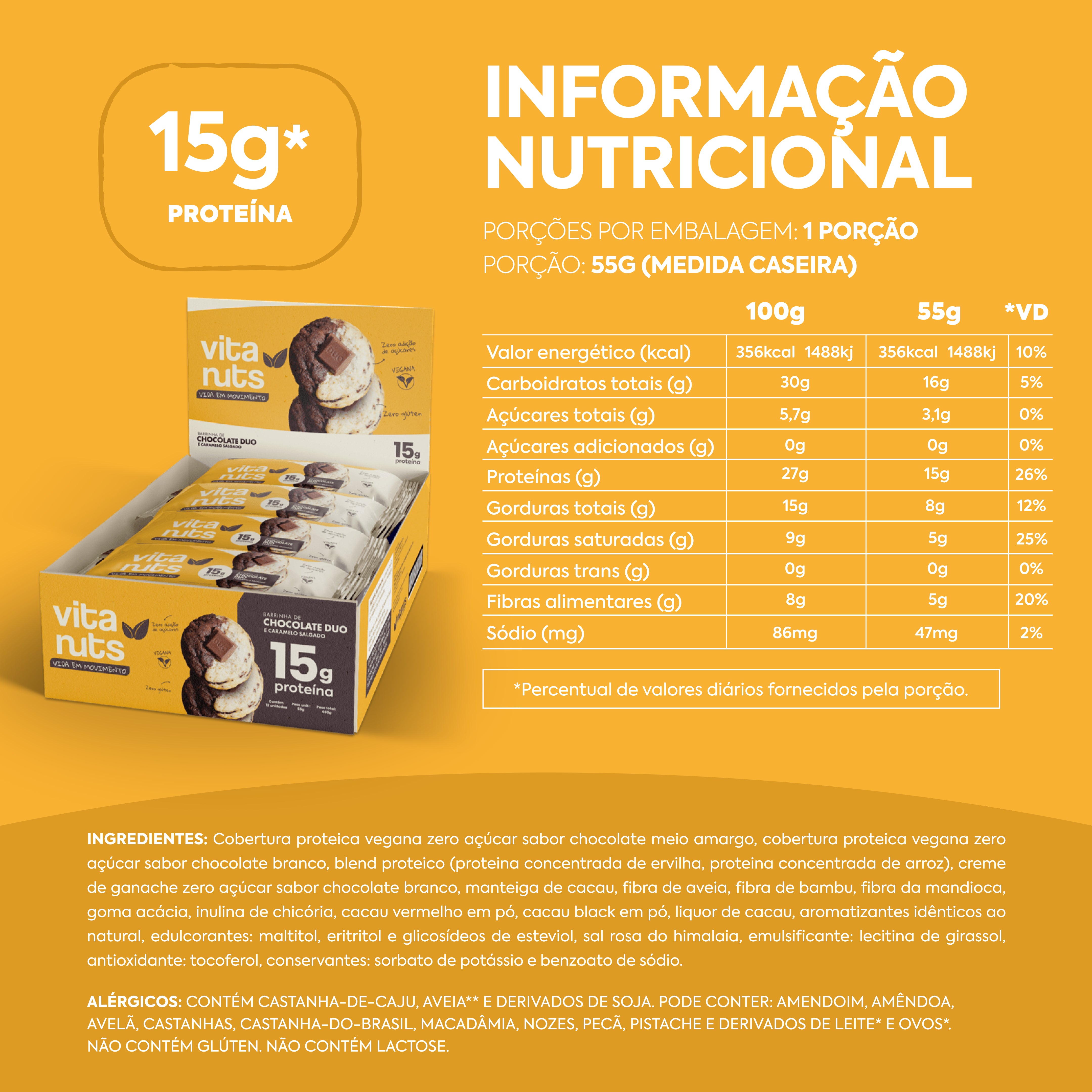 Caixa Barrinha Chocolate Duo - 12 un