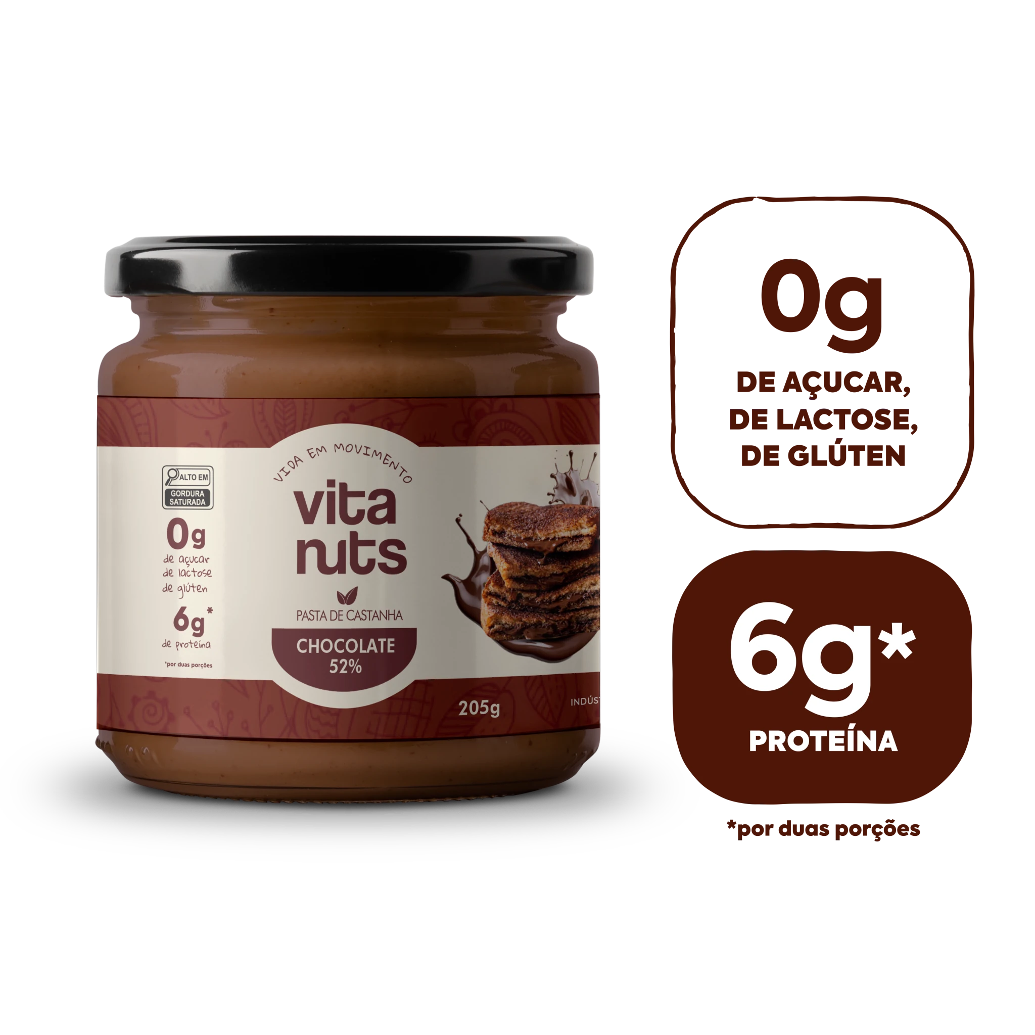 Pasta de Castanha com Chocolate 52% - Vitanuts