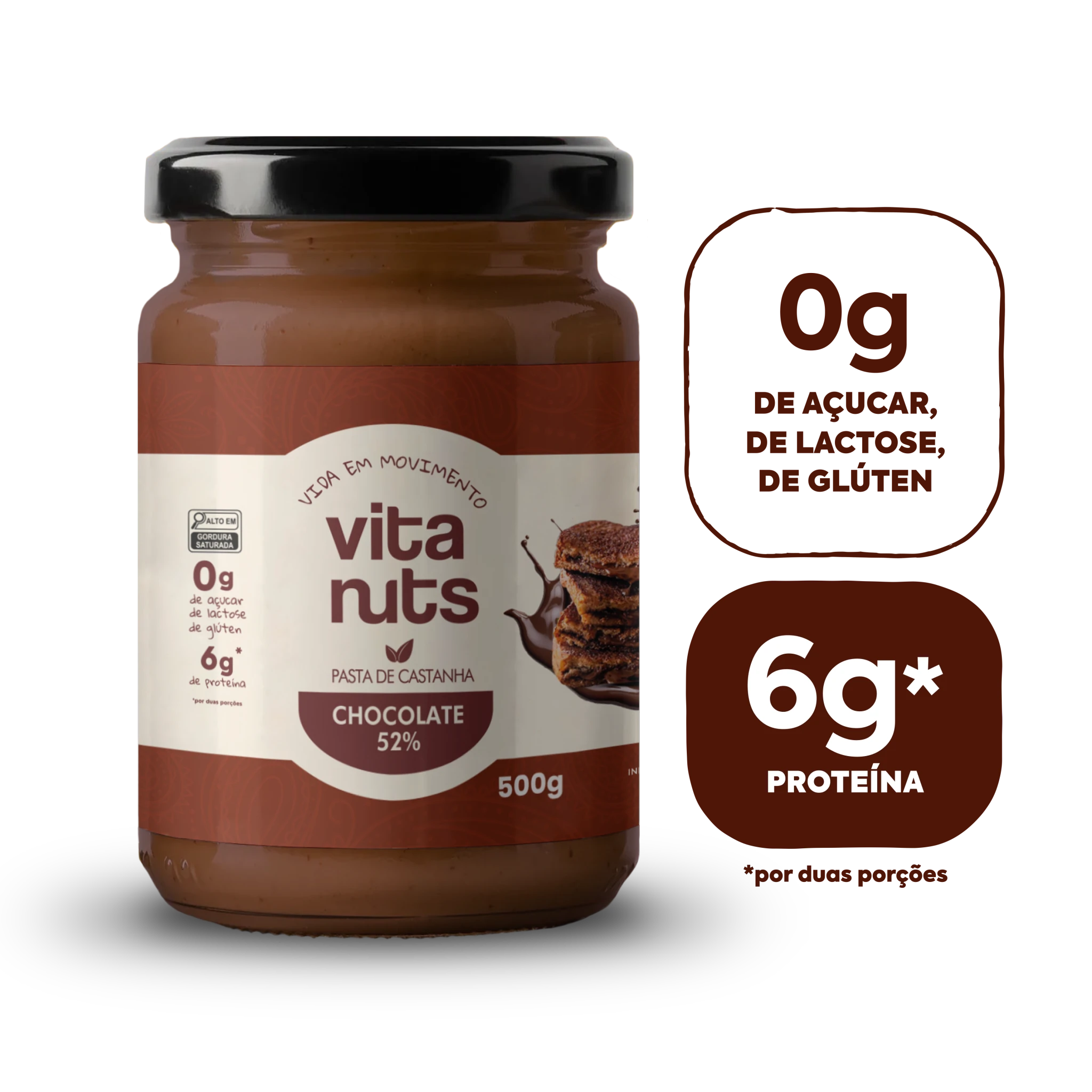 Pasta de Castanha com Chocolate 52% - Vitanuts
