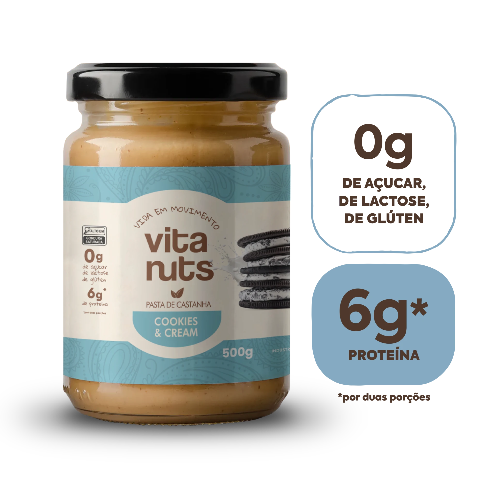 Pasta de Castanha sabor Cookies & Cream